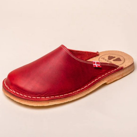 Duckfeet Shoes - duckfeet BLAVAND Leather Classic, Casual Slip-On Clog - Granate